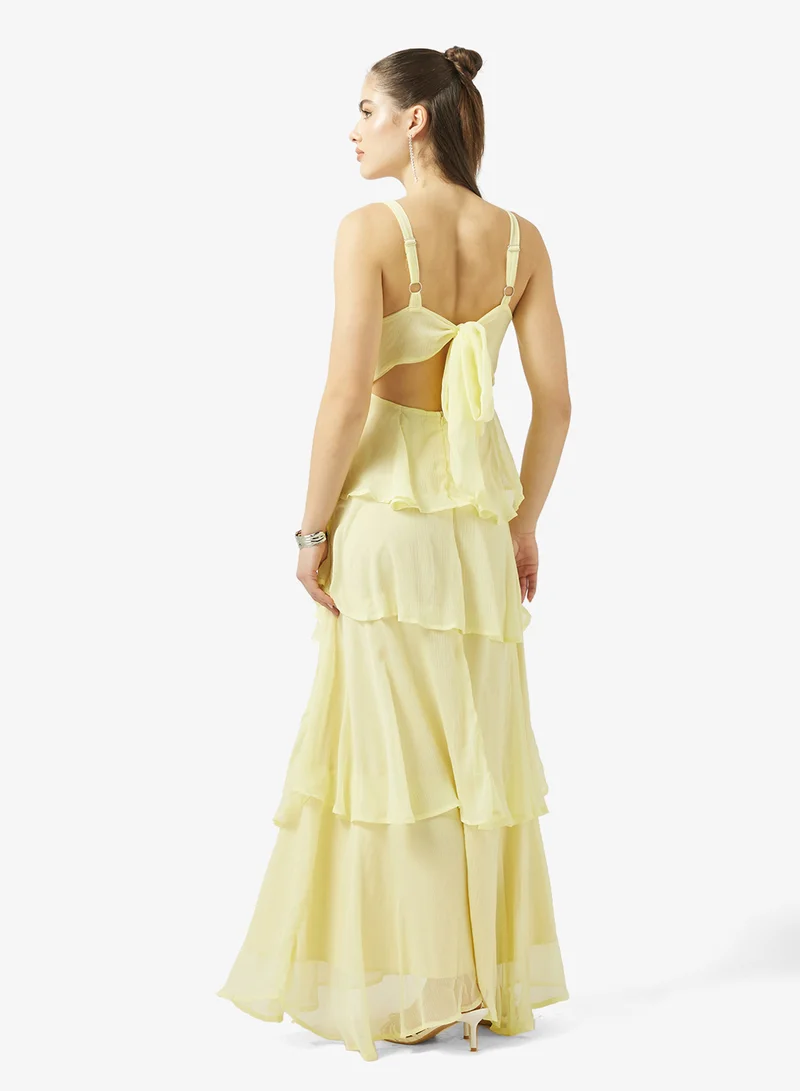 Ginger Strappy Corset Bodice Tiered Dress